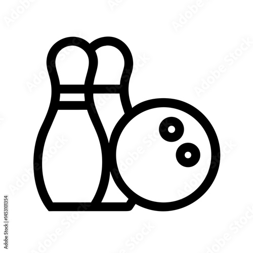 Icon of a bowling ball and pins representing the sport