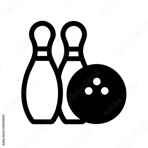 Icon of a bowling ball and pins representing the sport