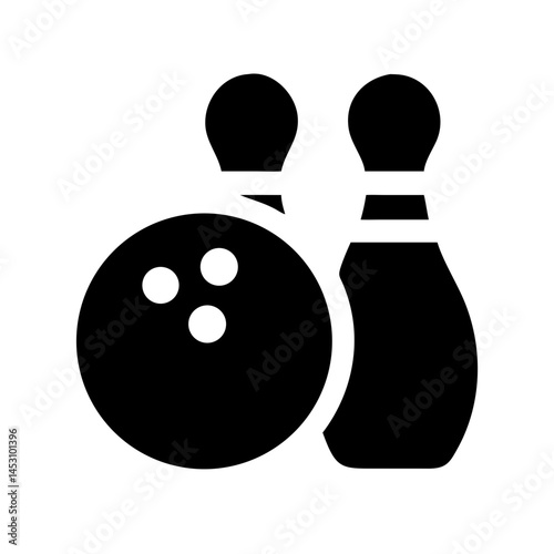 Icon of a bowling ball and pins representing the sport