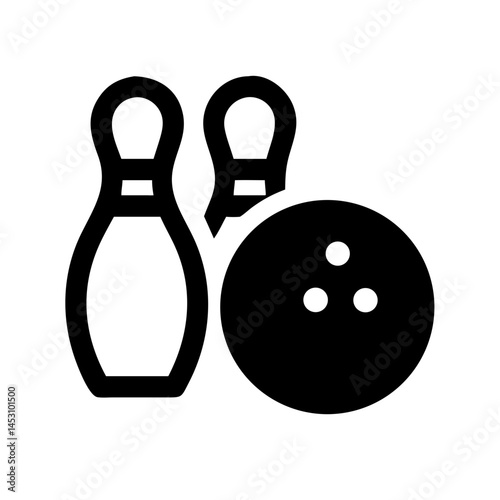 Icon of a bowling ball and pins representing the sport