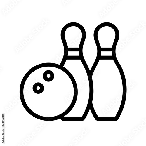 Icon of a bowling ball and pins representing the sport