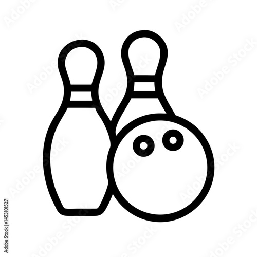 Icon of a bowling ball and pins representing the sport