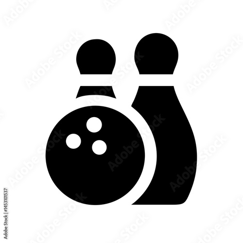 Icon of a bowling ball and pins representing the sport