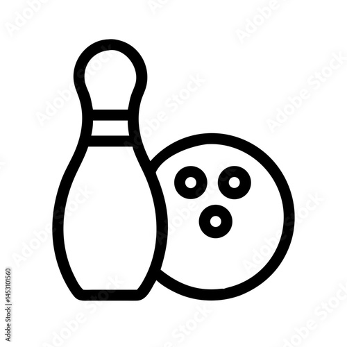 Icon of a bowling ball and pins representing the sport