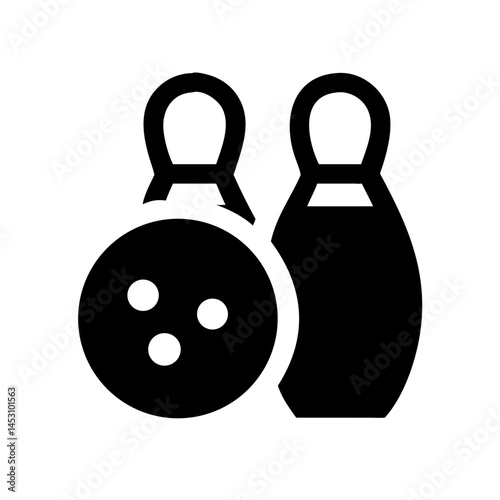 Icon of a bowling ball and pins representing the sport