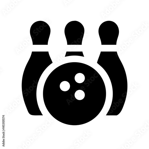 Icon of a bowling ball and pins representing the sport