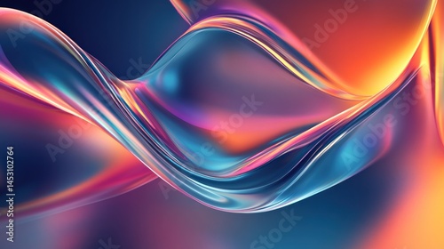 Abstract Swirling Liquid Neon Hues