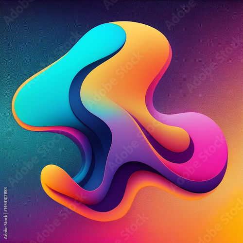 abstract blob, holographic texture, iridescent fluid, colorful gradient, digital art, neon colors, 3D liquid shape, vibrant abstraction, organic form, modern design, glossy surface, surreal shape