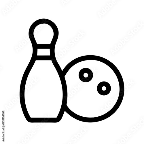 Icon of a bowling ball and pins representing the sport