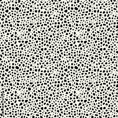 Vector seamless pattern. Abstract spotty texture. Natural monochrome design. Creative background with rounded spots. Decorative organic swatch.