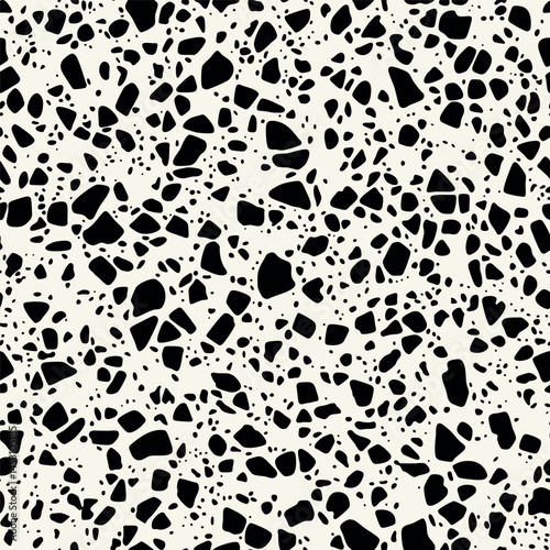 Vector seamless pattern. Abstract spotty texture. Natural monochrome design. Creative background with rounded spots. Decorative organic swatch.