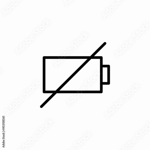 battery empty. horizontal icon sign vector