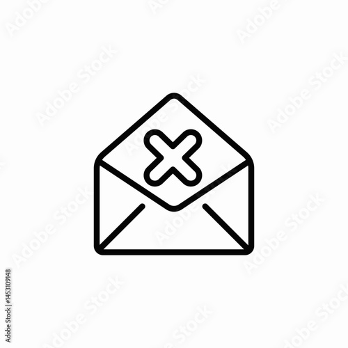 cancel mail icon sign vector