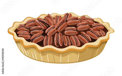 chocolate pie dessert - vector illustration