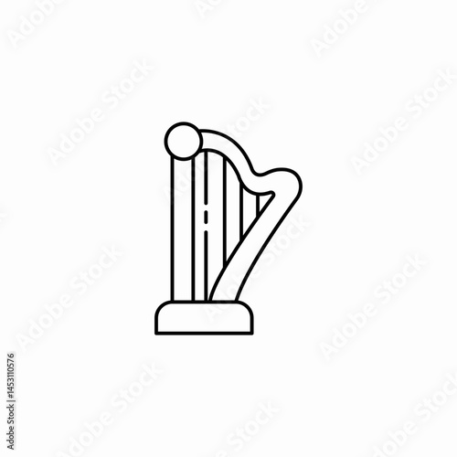 harp lyra icon sign vector