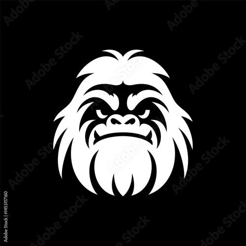 Wallpaper Mural Dark Monochrome Yeti Face Logo Torontodigital.ca