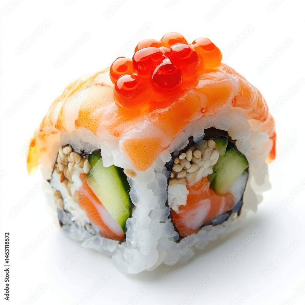 custom made wallpaper toronto digitalDelicious sushi roll with salmon and caviar isolated on white background
