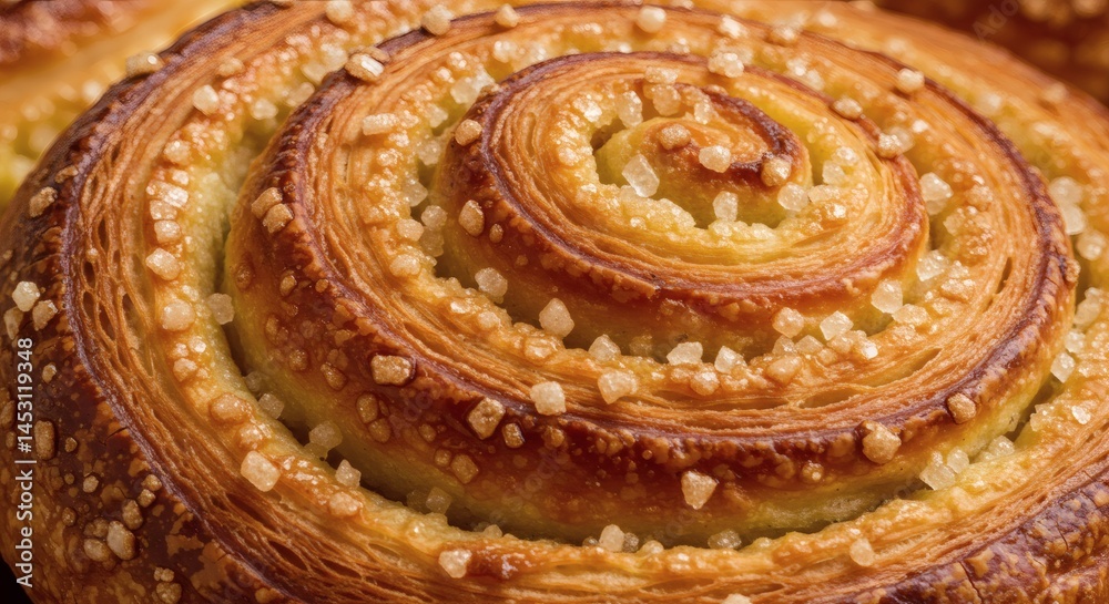 Fototapeta premium Spiral texture of danish pastry