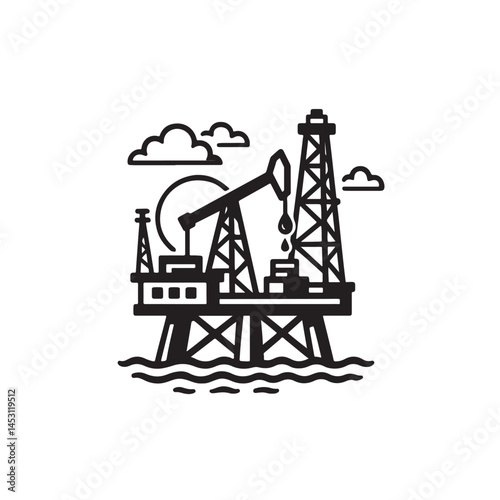 oil pump and gas industry in the sea