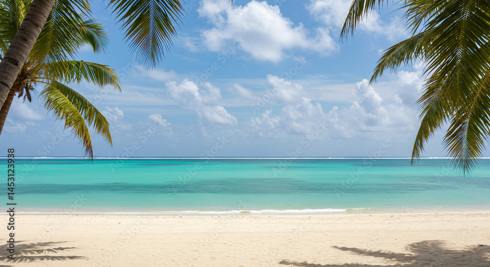 tropical beach with coconut palm trees tropical beach with coconut palm trees