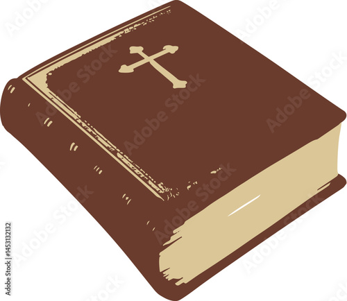 Bible Book Vector Illustration on Transparent Background