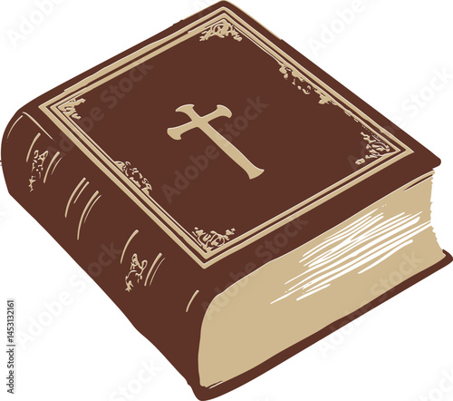 Bible Book Vector Illustration on Transparent Background