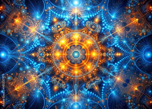 AI Generated Abstract Art: Digital Futuristic Background