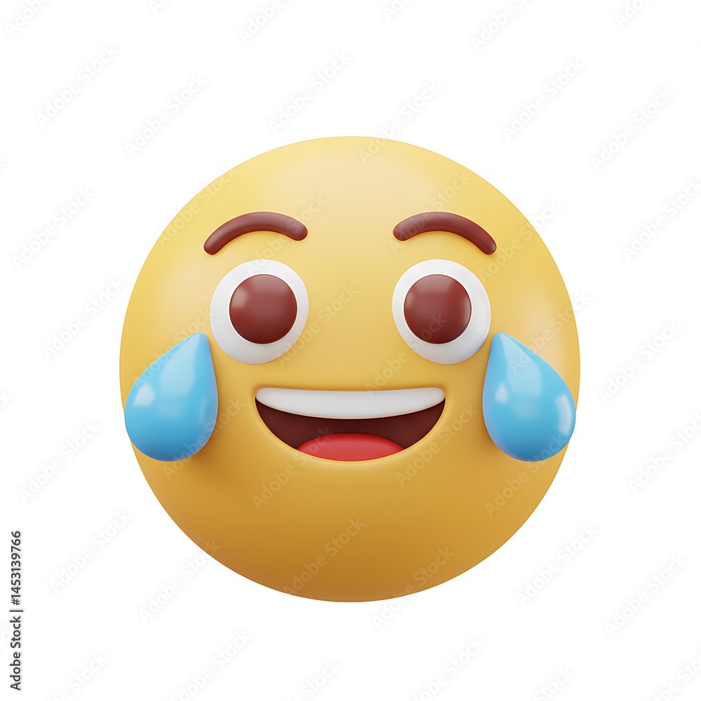 Fototapeta premium Happy emoji cartoon with joyful expression