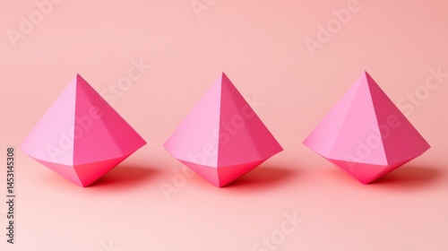 Pink Geometric Shapes Minimalist Art