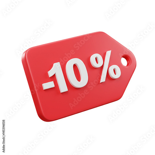 3d 10% discount icon isolated 