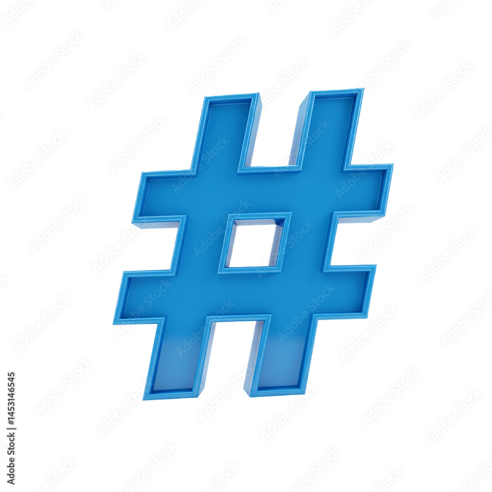 Fototapeta premium 3d hashtag symbol isolated