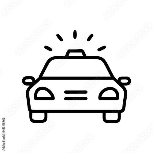 Police Car Icon for Law Enforcement and Security Themes