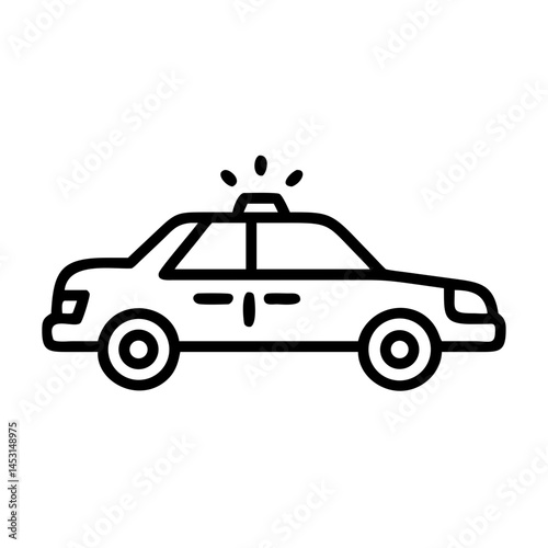Police Car Icon for Law Enforcement and Security Themes