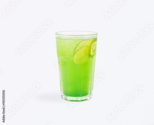 Wallpaper Mural Green lime lemonade drink with ice isolated Torontodigital.ca