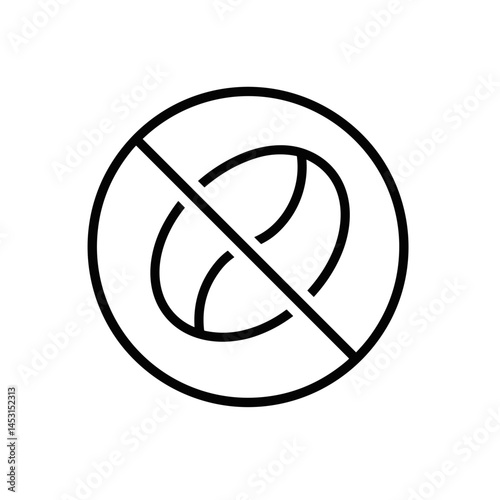No Caffeine Symbol with Coffee bean Icon  