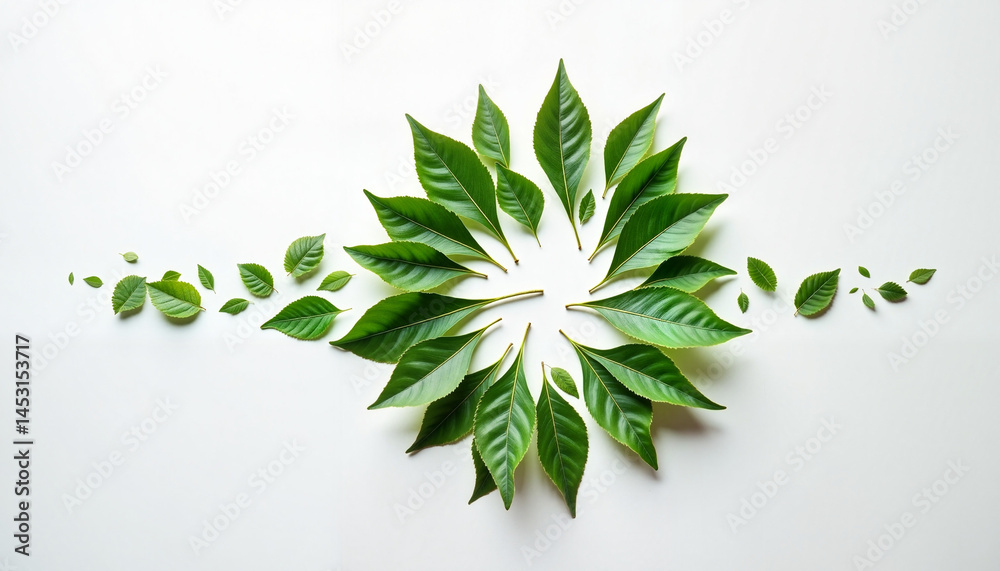 Green Leaves Frame in Autumn Style for Thanksgiving