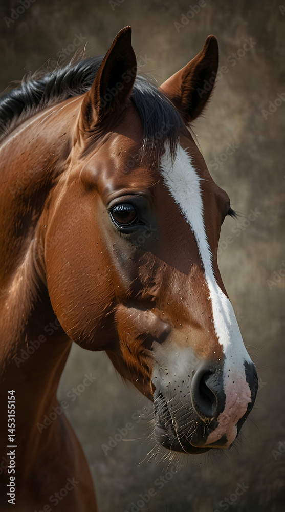 Obraz premium Glossy Coat and Distinct Face of Arabian Horse