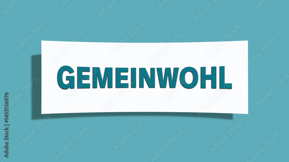Gemeinwohl (Common good) - A card isolated on light green background. Gemeinwohl (Common good) - A card isolated on light green background.