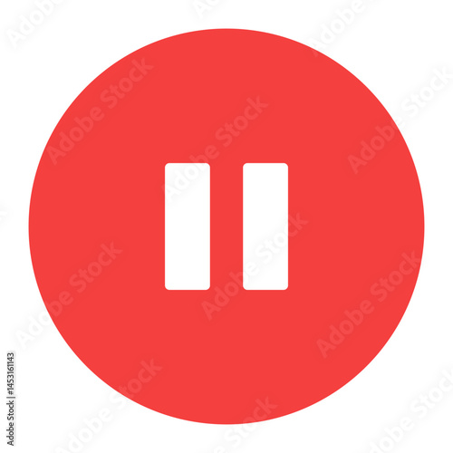Simple Pause Icon for Audio and Video