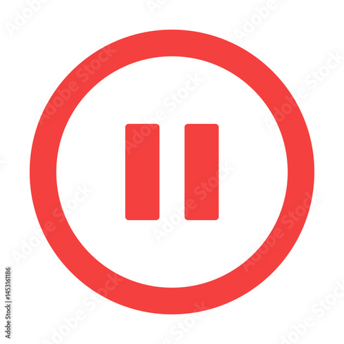 Simple Pause Icon for Audio and Video