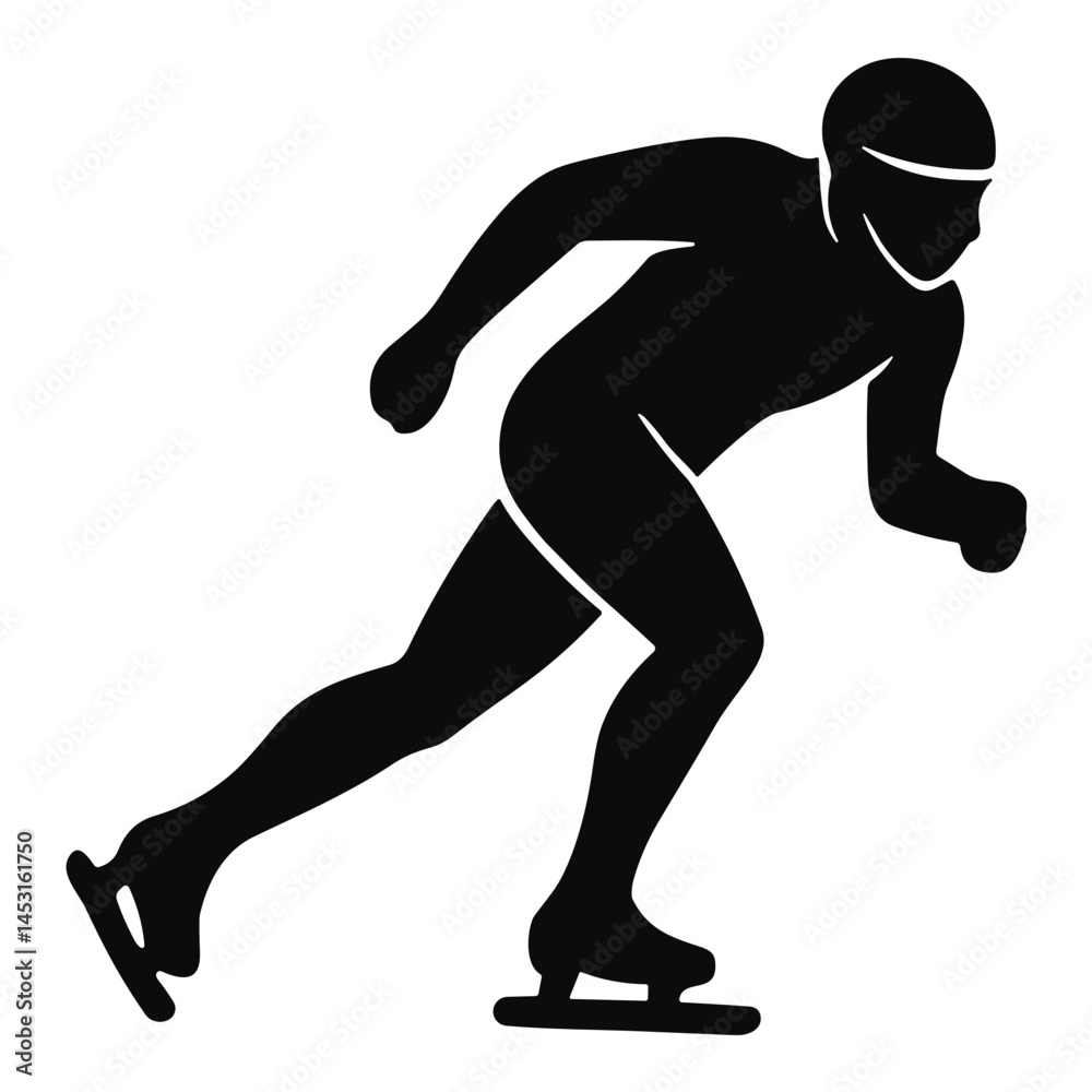 speed skaters silhouette speed skaters silhouette