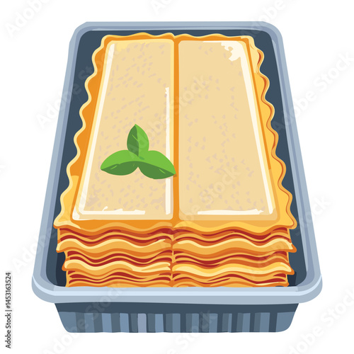 lasagna layered on a tray - vector illustration