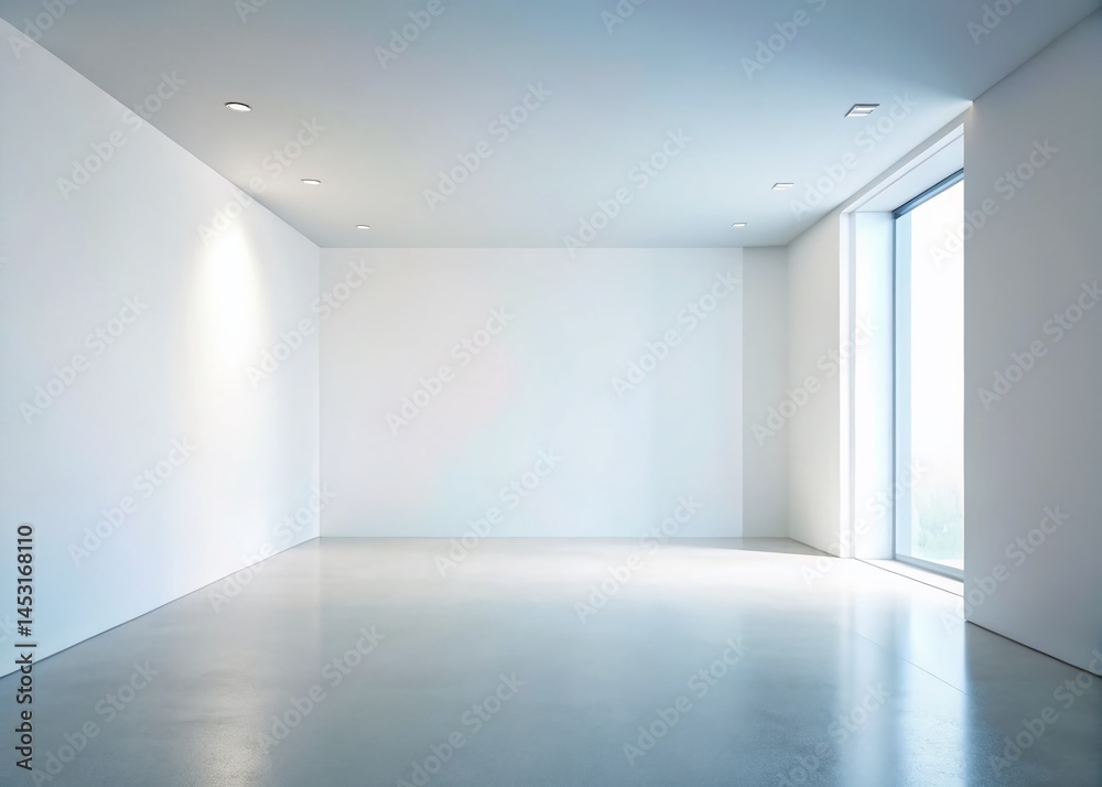 Empty White Room Interior, Minimalist Blank Wall, Modern Space, Bright Studio, Clean Design Empty White Room Interior, Minimalist Blank Wall, Modern Space, Bright Studio, Clean Design