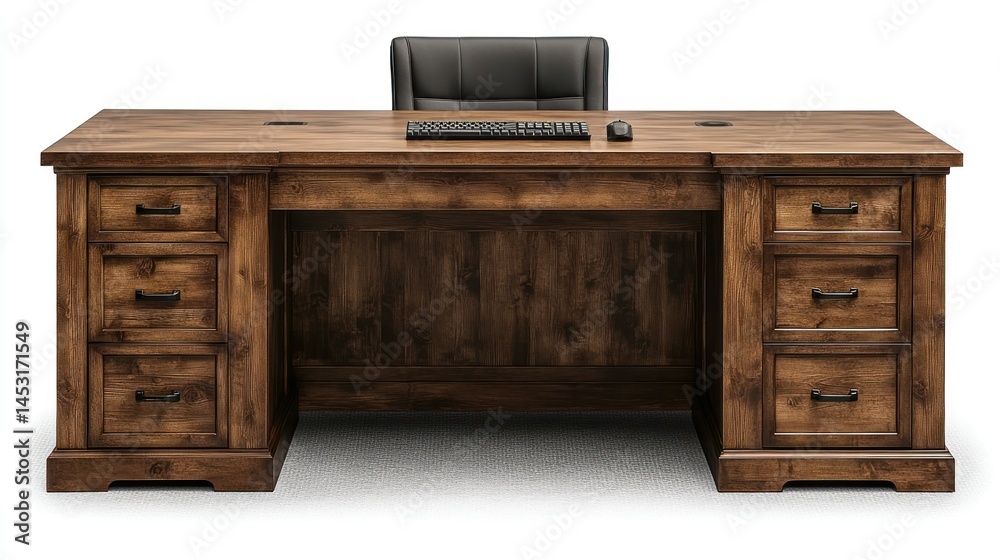 Solid wood executive desk with ample storage Solid wood executive desk with ample storage
