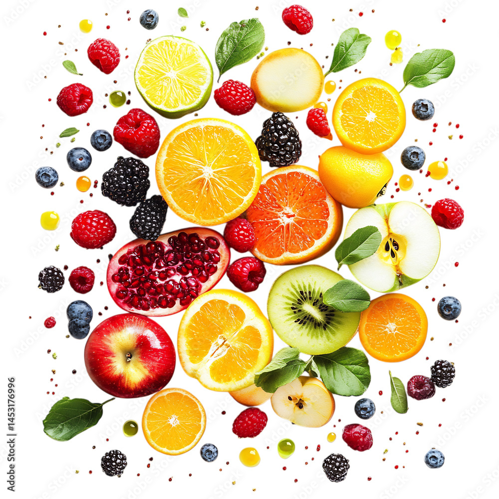 Elegant Orchard Fusion II Refined Mix of Apple Citrus Isolated on Transparent Background Elegant Orchard Fusion II Refined Mix of Apple Citrus Isolated on Transparent Background