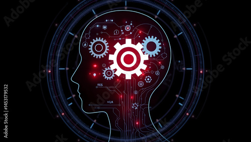Obraz na płótnie AI Mind Artificial Intelligence, Cognitive Technology, Neural Networks, Machine Learning Concept w salonie