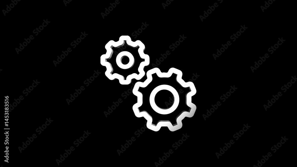 3D rendering rotating gear mechanism wheel for teamwork success and technology concept. gears 4k animation on black, white, blue and green background 3D rendering rotating gear mechanism wheel for teamwork success and technology concept. gears 4k animation on black, white, blue and green background