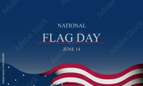 Flag Day In United States June 14 Background Vector Illustration