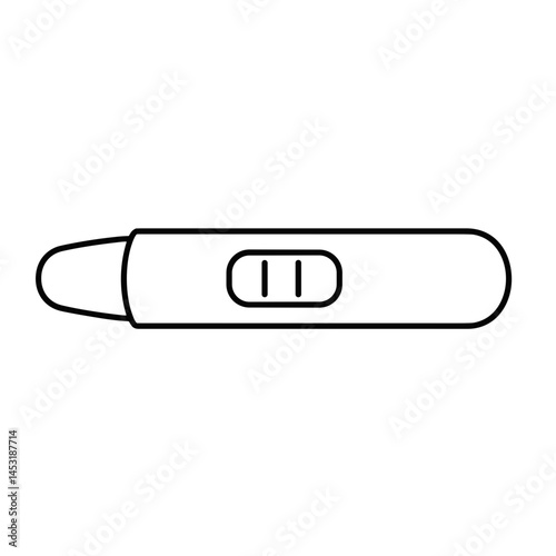 Pregnancy Test Device Illustration in Simple Line Art Style  