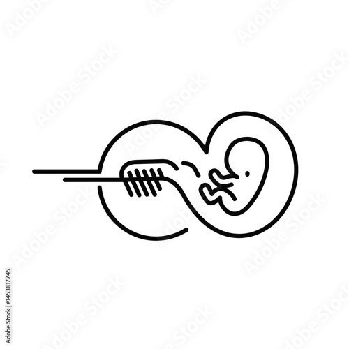 Embryo transfer symbol representing medical technology  